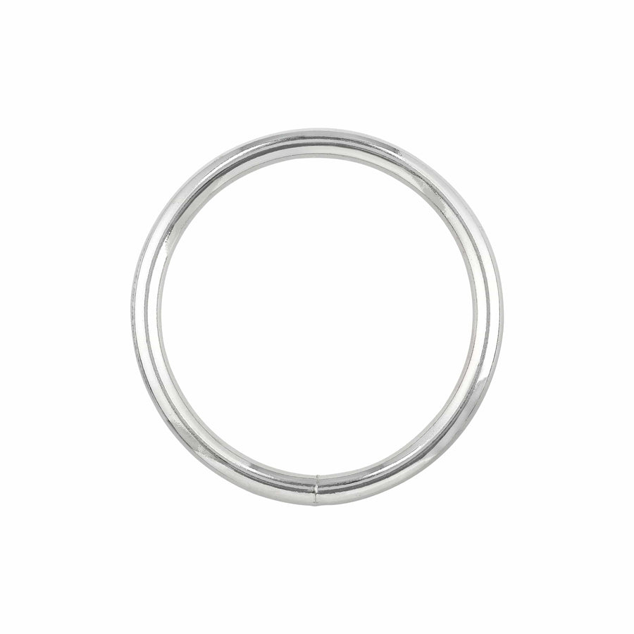 Ohio Travel Bag Rings & Slides 2 1/2" Nickel, Welded Round Ring, Steel, #P-2366 P-2366