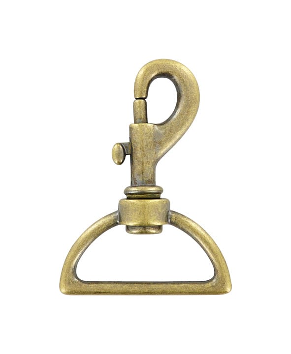 Ohio Travel Bag-Swivel Snaps-1 1/2 Antique Brass, Bolt Swivel