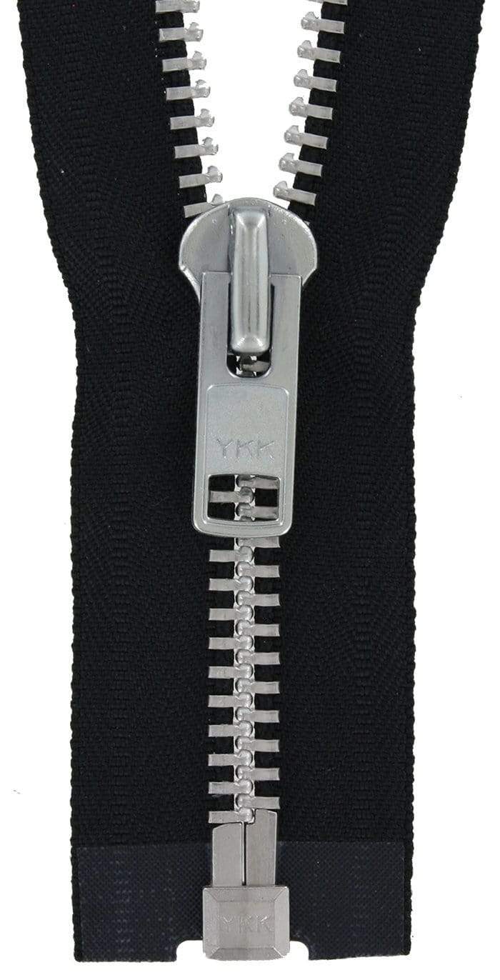 #10 Extra Heavy Jacket Separating Zipper - YKK Brass Metal Separating -  Color Black - Made in The United States - Choose Your Length (36 Inches)