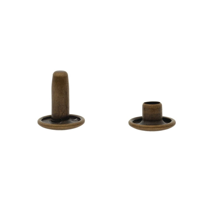 Ohio Travel Bag Fasteners 12mm Antique Brass, Large Double Cap Jiffy Rivets® - NB512D-ANTB NB512D-ANTB