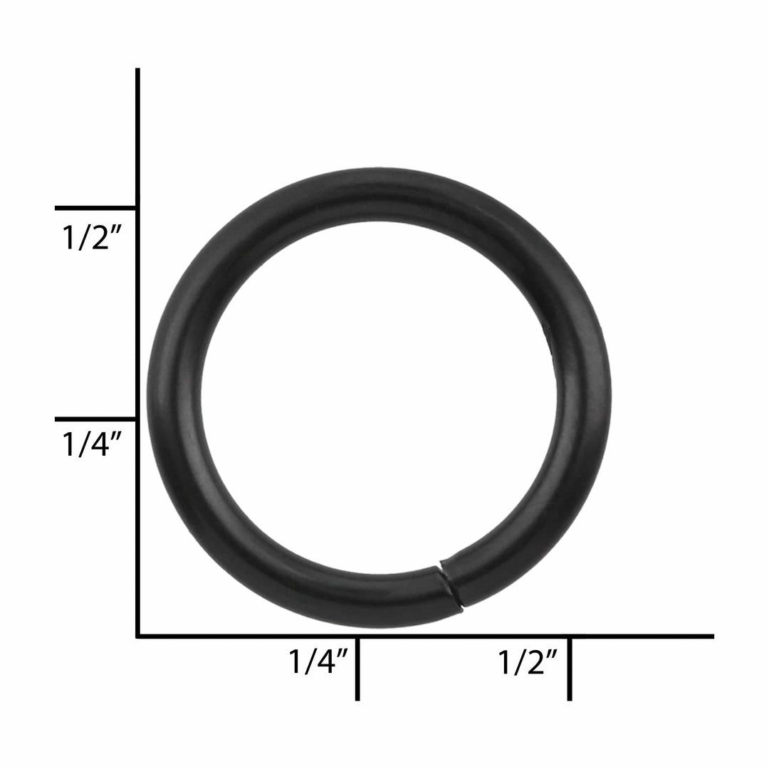 Ohio Travel Bag 1/2" Black, Split Round Ring, Steel, #A-3-BLK A-3-BLK