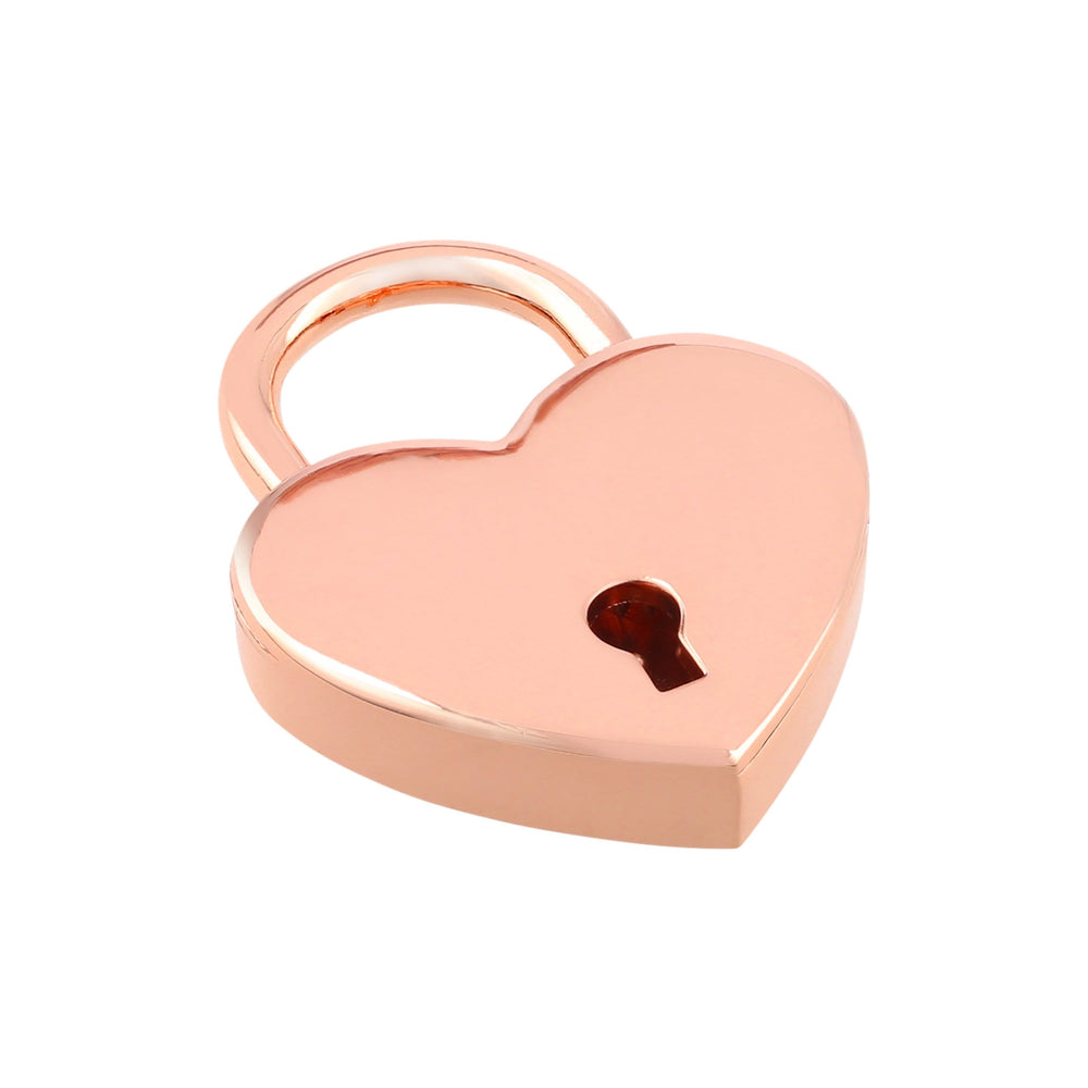 Ohio Travel Bag 1-3/16" Shiny Rose Gold, Heart Padlock With 2 Keys, Zinc Alloy, #L-3380-CPR L-3380-CPR