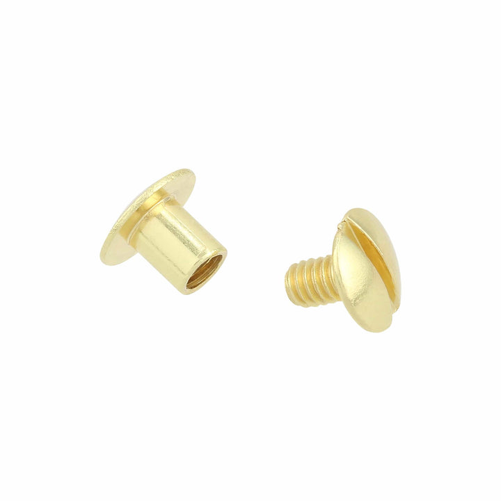 Ohio Travel Bag 1/4" Brass, Open Hole Chicago Screw, Solid Brass, #L-156OH-1-4-BP L-156OH-1-4-BP