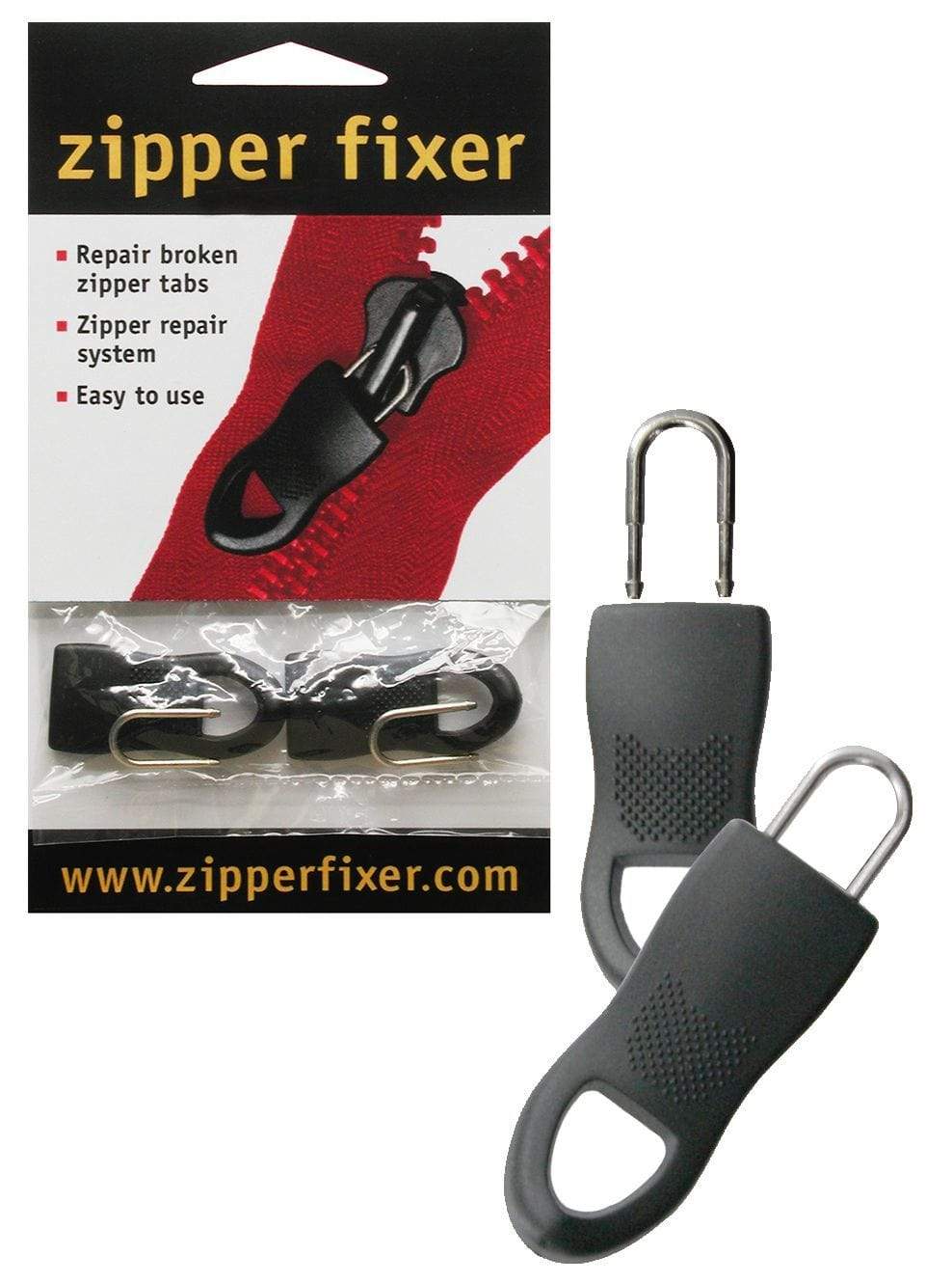 Ohio Travel Bag 1" Black, Small Zipper Fixer 2 Pack, Plastic, #ZF-3-PK ZF-3-PK