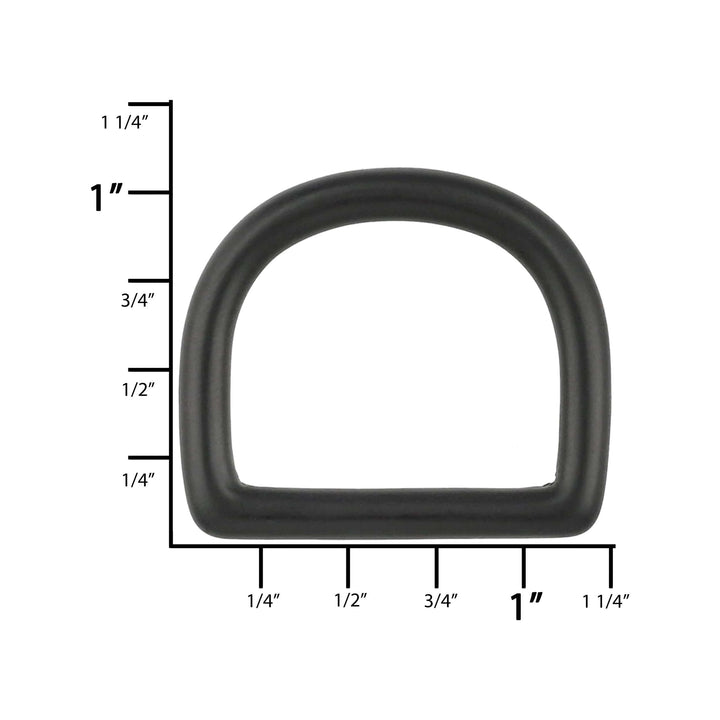 Ohio Travel Bag 1" Black, Solid D Ring, Solid Brass, #P-1338-BLK P-1338-BLK