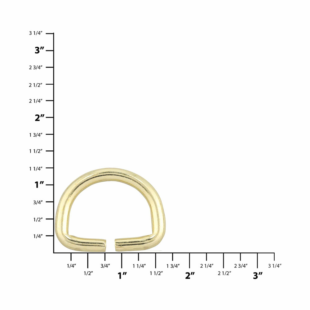 Ohio Travel Bag 1" Brass, Split D ring, Solid Brass, #D-412-SB D-412-SB