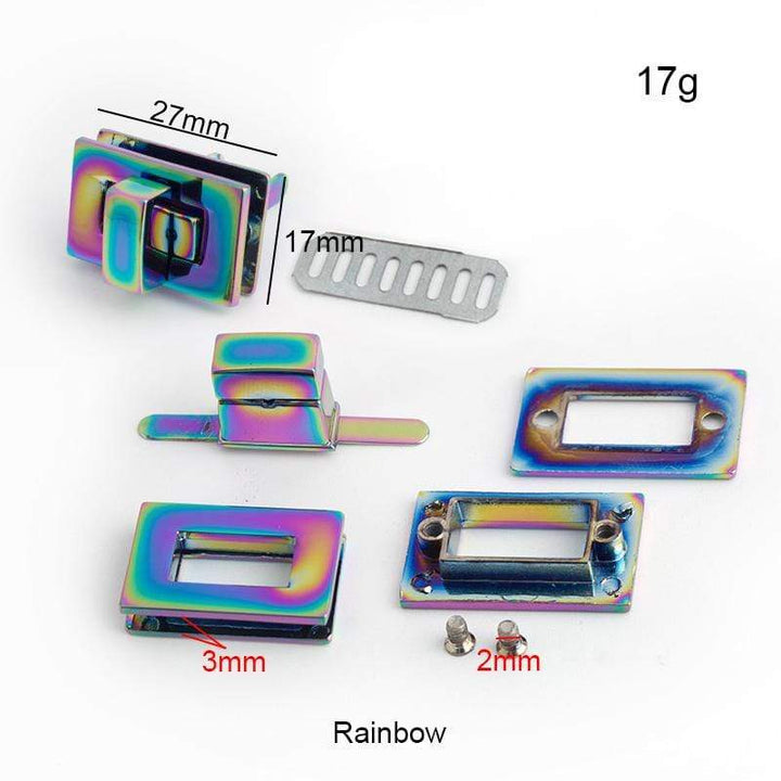 Ohio Travel Bag 17mm Rainbow, Twist Turn Lock, Zinc Alloy, #P-4004-IR P-4004-IR