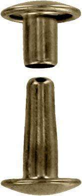 Ohio Travel Bag 18mm Antique Brass, Double Cap Jiffy Rivets, Solid Brass-25ct, #618D-ANTB 618D-ANTB