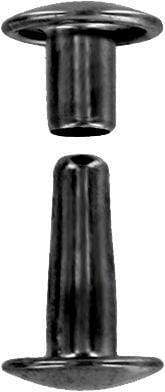 Ohio Travel Bag 18mm Black, Double Cap Jiffy Rivets, Solid Brass-25ct, #618D-SBBK 618D-SBBK