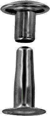Ohio Travel Bag 18mm Black, Single Cap Jiffy Rivets, Solid Brass-25ct, #618S-SBBK 618S-SBBK