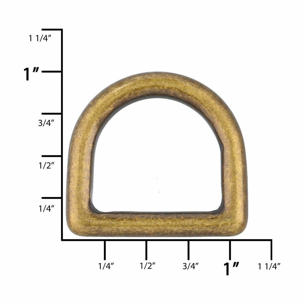 Ohio Travel Bag 3/4" Antique Brass, Cast D-Ring, Solid Brass, #P-1337-ANTB P-1337-ANTB