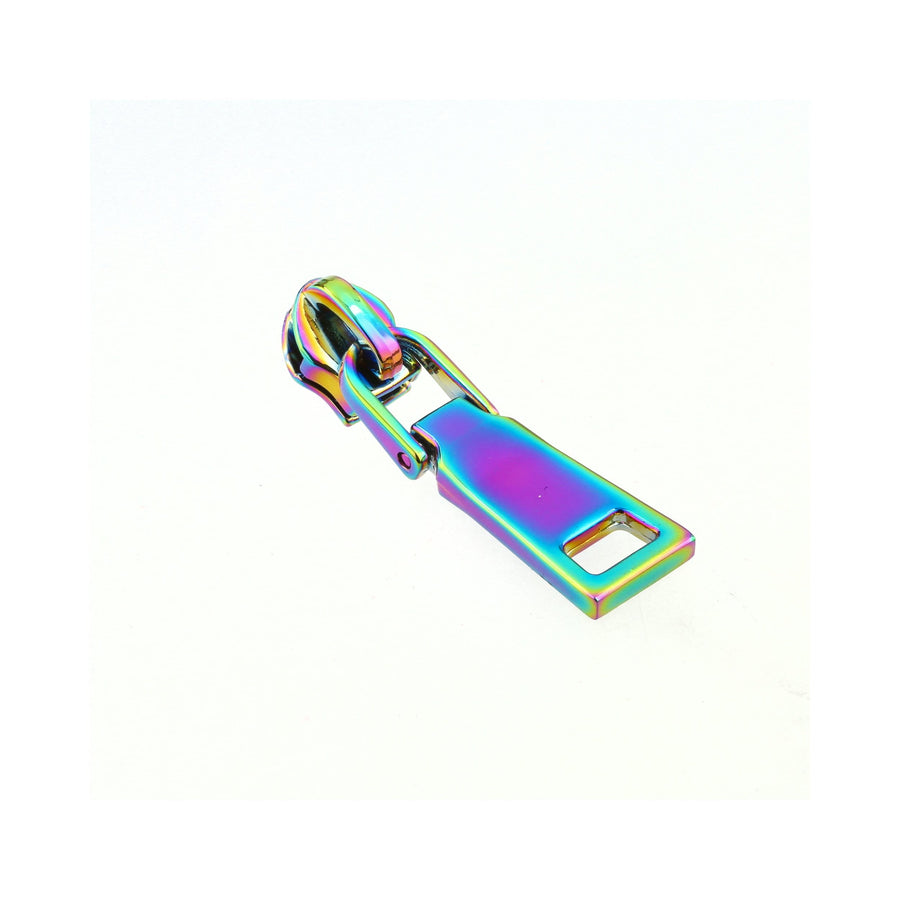 Rainbow Iridescent 5 Loop Metal Zipper Pulls, Set of 5 