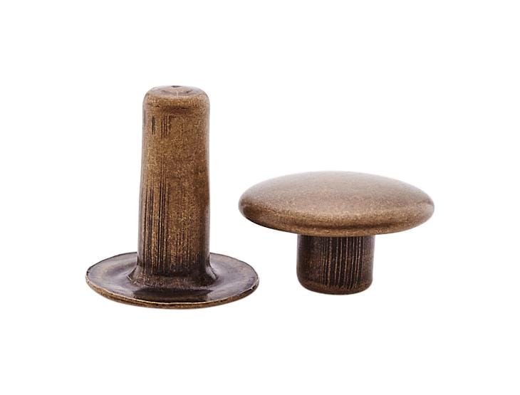 Rivets - Double Cap LARGE Solid Brass 100pk