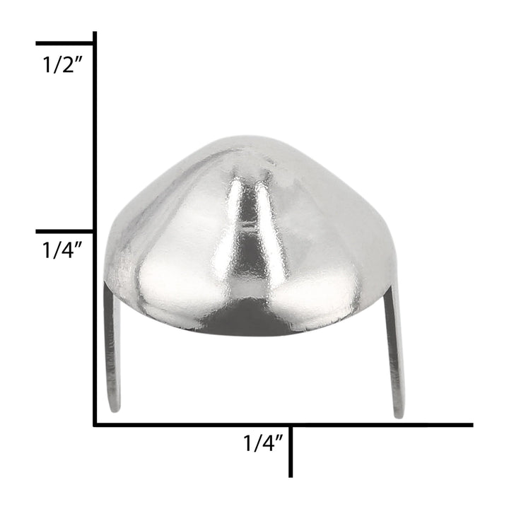 Ohio Travel Bag Adornments 3/8" Nickel, Conical Spot, Solid Brass, #P-2491 P-2491