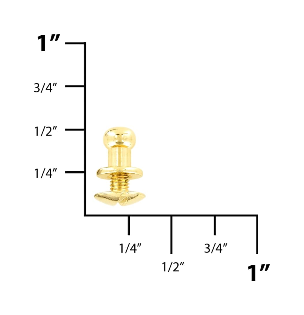 Ohio Travel Bag Adornments 4.7mm Gold, Screw in Stud, Solid Brass, #P-2712-GOLD P-2712-GOLD