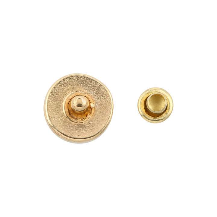 Ohio Travel Bag Adornments 6.3mm Shiny Gold, Stud With Cap, Steel, #P-2851-GOLD P-2851-GOLD