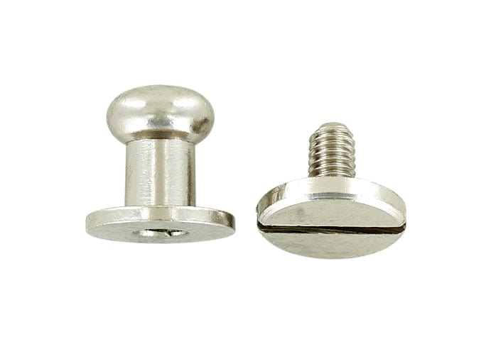 Ohio Travel Bag Adornments 9mm, Nickel, Round Top Collar Button Stud with Screw, Solid Brass, #P-2134-NIC P-2134-NIC
