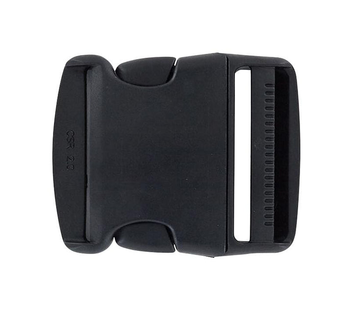 Ohio Travel Bag Buckles 2" Black, Single Adjustable Side Squeeze Buckle, Plastic, #SS-2 SS-2