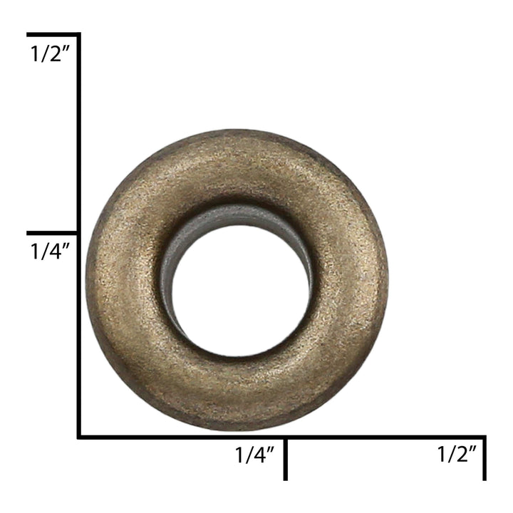 Ohio Travel Bag Fasteners 11/32" Antique Brass, Eyelet, Solid Brass - 12 pk, #A-346-ANTB A-346-ANTB