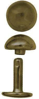 Ohio Travel Bag Fasteners 11mm Antique Brass, Double Caop Domed Rivet, Steel - 12 pk, #A-411-ANTB A-411-ANTB