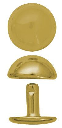 Ohio Travel Bag Fasteners 11mm Gold, Double Cap Domed Rivet, Steel - 12pk, #A-413-GP A-413-GP