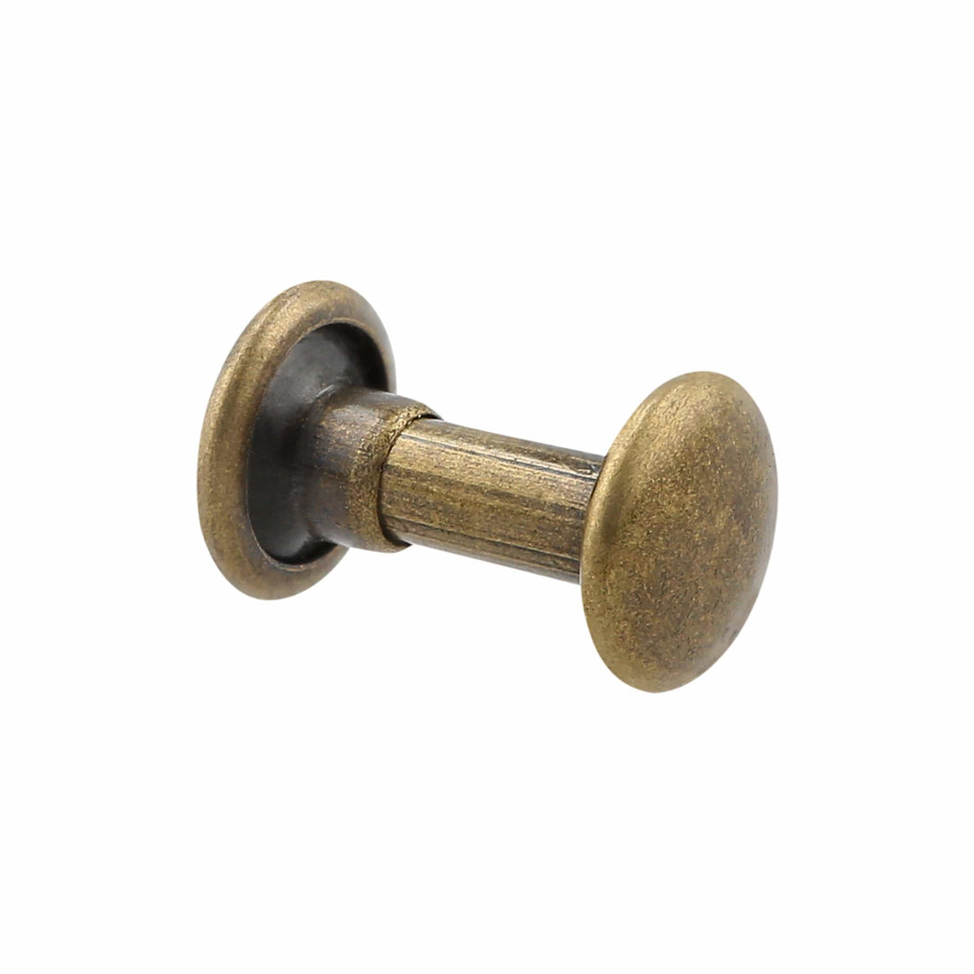 Ohio Travel Bag Fasteners 12mm Antique Brass, Double Cap Jiffy Rivet, steel, #A-339-ANTB A-339-ANTB