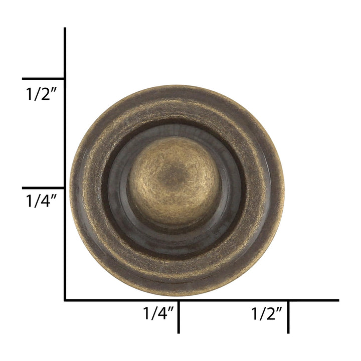 Ohio Travel Bag Fasteners 15/32" Antique Brass, Parallel Spring Snap Stud, Solid Brass, #SW-63-ANTB SW-63-ANTB