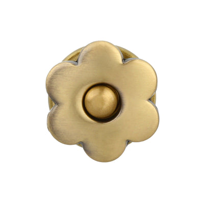 Ohio Travel Bag Fasteners 15mm Antique Brass, Flower Magnetic Snap, Steel, #P-2649-ANTB P-2649-ANTB