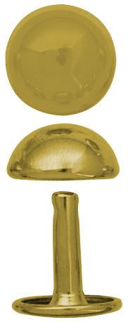 Ohio Travel Bag Fasteners 15mm Gold, Double Cap Domed Rivet, Steel, #A-415-GP A-415-GP