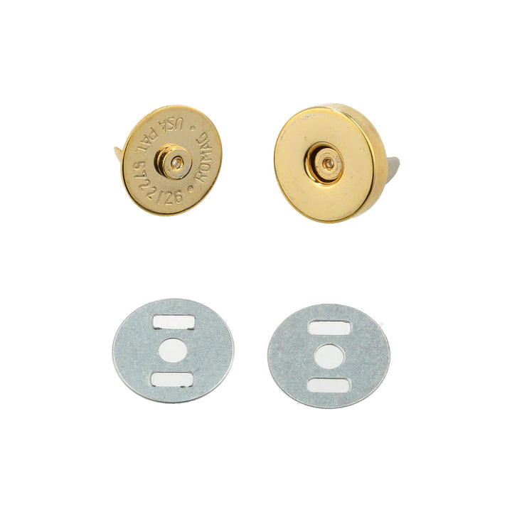 Ohio Travel Bag Fasteners 18mm Gold, Thin Profile Magnetic Snap, Steel, #P-2364-GOLD P-2364-GOLD