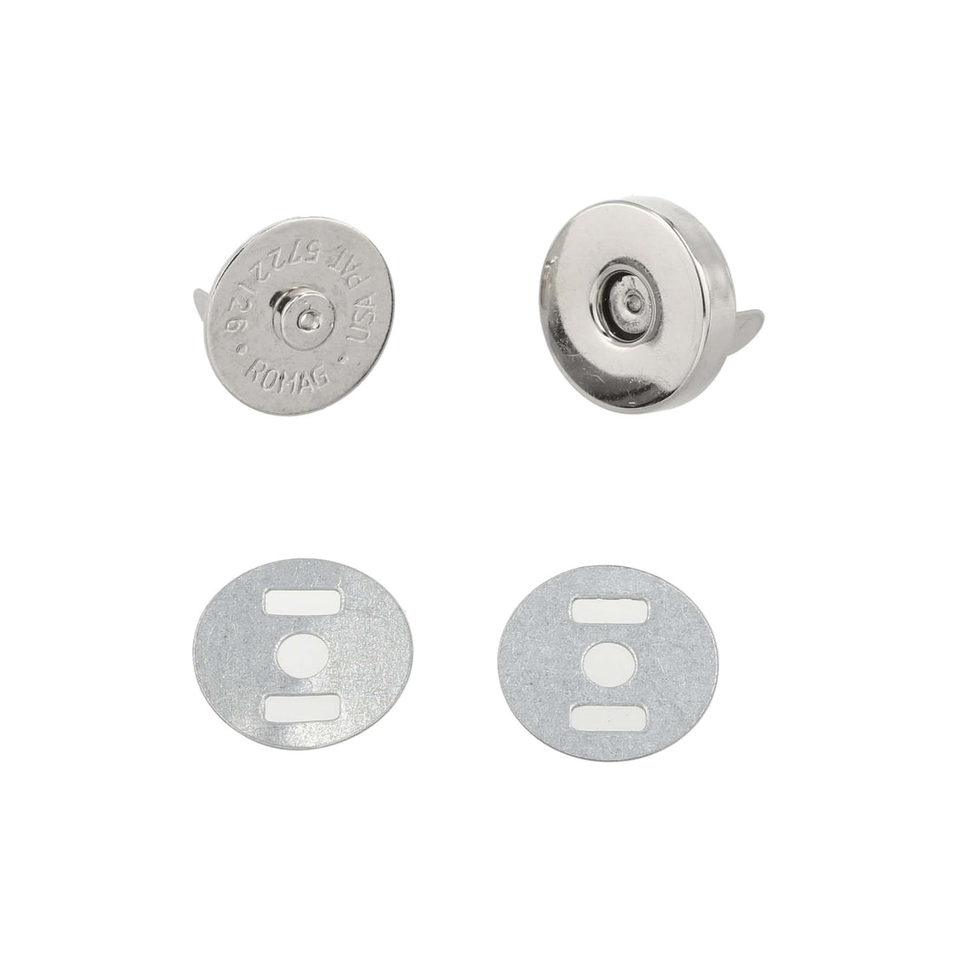 Ohio Travel Bag Fasteners 18mm Nickel, Thin Profile Magnetic Snap, Steel, #P-2364-NP P-2364-NP