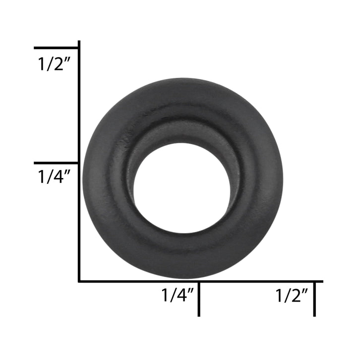Ohio Travel Bag Fasteners 5.2mm Black, Eyelet, Solid Brass - 12 pk, #A-343 A-343