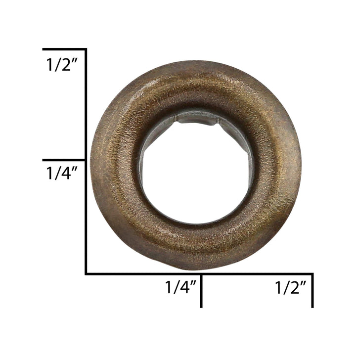 Ohio Travel Bag Fasteners 7/32" Antique Brass, Eyelet, Steel - 24 pk, #A-257-ANTB A-257-ANTB