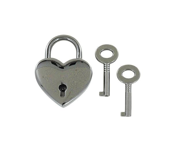 Ohio Travel Bag Locks & Closures 1-3/16" Gunmetal, Heart Padlock With 2 Keys, Zinc Alloy, #L-3380-GUNM L-3380-GUNM