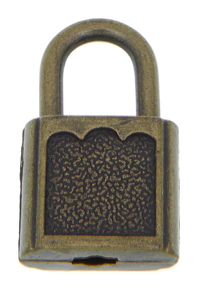 Ohio Travel Bag Locks & Closures 5/8" Antique Brass, Padlock, Zinc Alloy, #L-1514-ANTB L-1514-ANTB