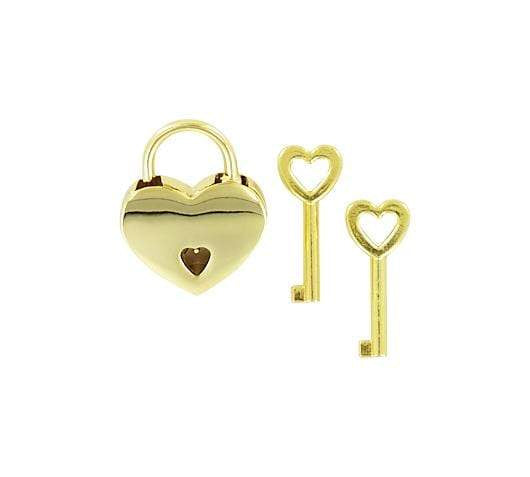Ohio Travel Bag Locks & Closures 7/8" Gold, Small Heart Padlock, Zinc Alloy, #L-3577-GOLD L-3577-GOLD