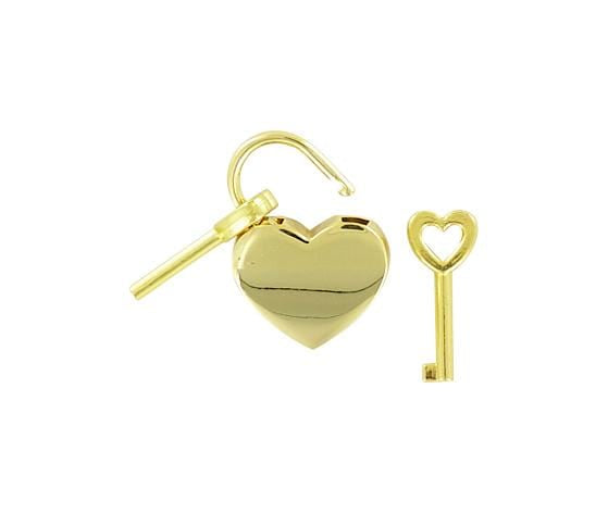 Ohio Travel Bag Locks & Closures 7/8" Gold, Small Heart Padlock, Zinc Alloy, #L-3577-GOLD L-3577-GOLD