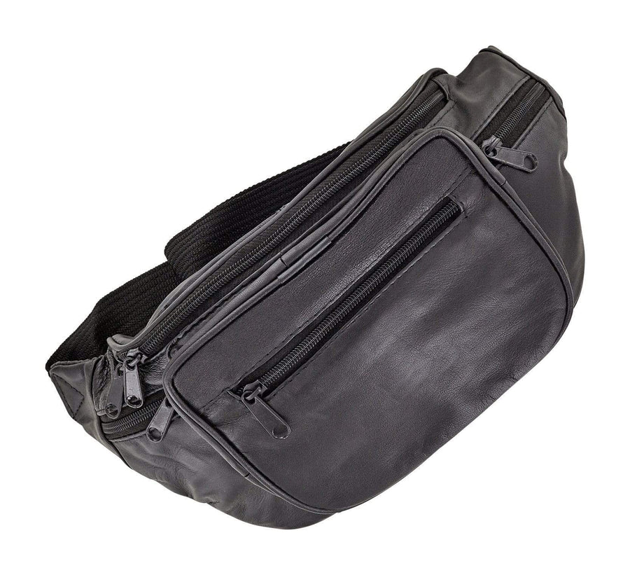 Ohio Travel Bag Novelty & Gift 11" Black, Fanny Pack, Sheep Leather, #M-1671 M-1671
