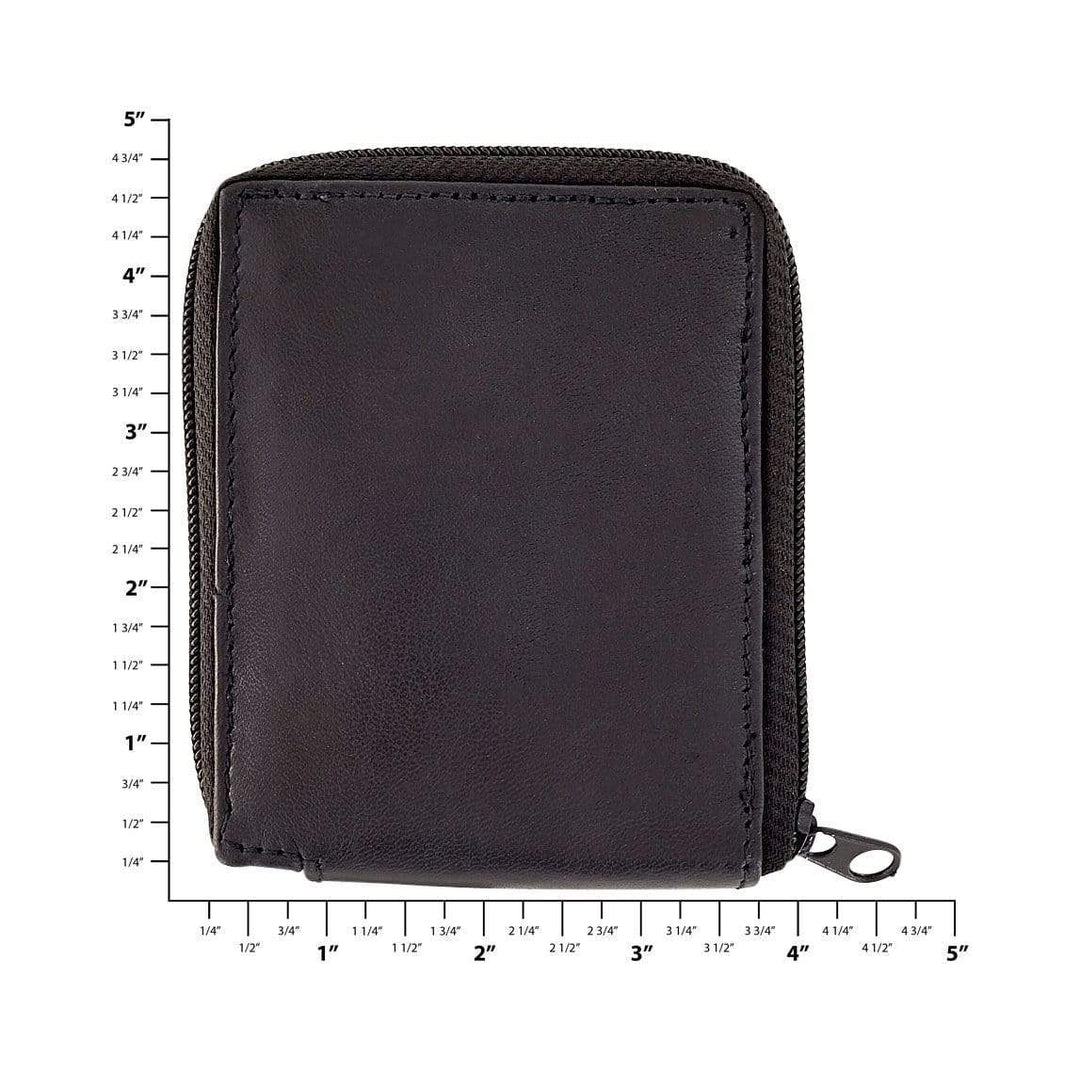 Ohio Travel Bag Novelty & Gift 4 1/2" Black, Zipper Wallet, Leather, #M-1446 M-1446