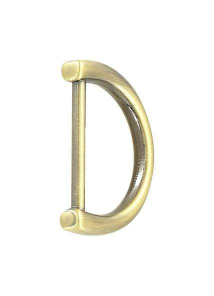 Ohio Travel Bag Rings & Slides 1-1/2" Antique Brass, D-Ring Handle Loop, Zinc Alloy, #P-3166-ANTB P-3166-ANTB