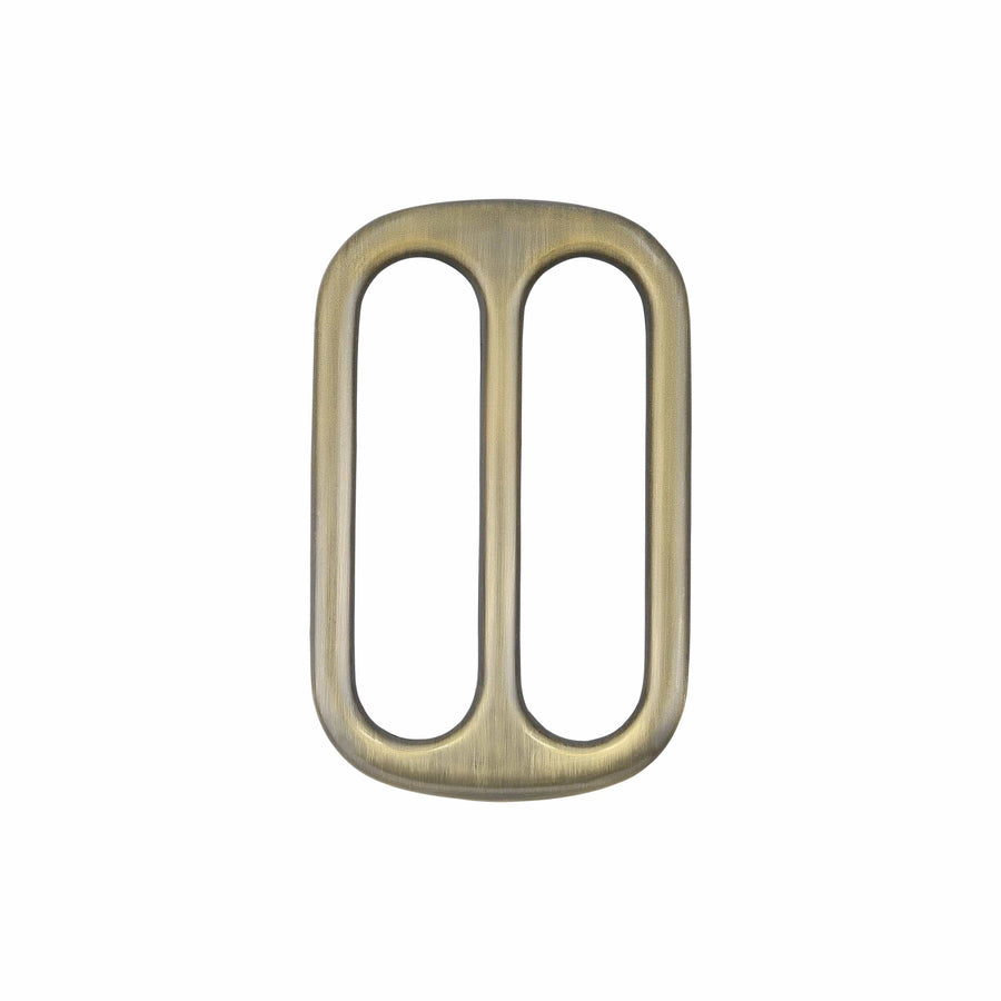 Ohio Travel Bag Rings & Slides 1 1/2" Antique Brass, Double Loop Slide, Zinc Alloy, #P-2810-ANTB P-2810-ANTB