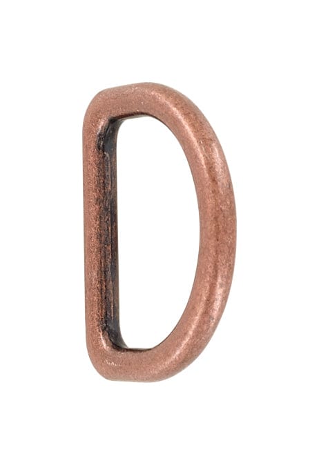 Ohio Travel Bag Rings & Slides 1 1/2" Antique Copper, Cast D-Ring, Zinc Alloy, #D-403-ANTC D-403-ANTC