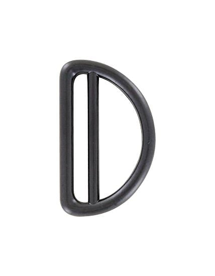 Ohio Travel Bag Rings & Slides 1-1/2" Black, Double Loop D Ring, Steel, #C-1437 C-1437
