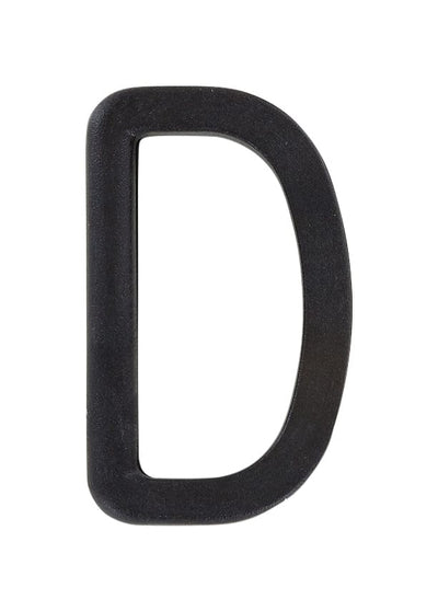 Ohio Travel Bag Rings & Slides 1 1/2" Black, Solid D Ring, Plastic, #DR-1-1-2 DR-1-1-2