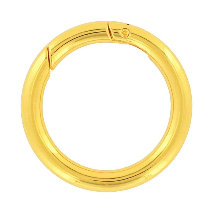 Ohio Travel Bag Rings & Slides 1 1/2" Gold, Spring Gate Round Ring, Zinc Alloy, #P-2526-GOLD P-2526-GOLD