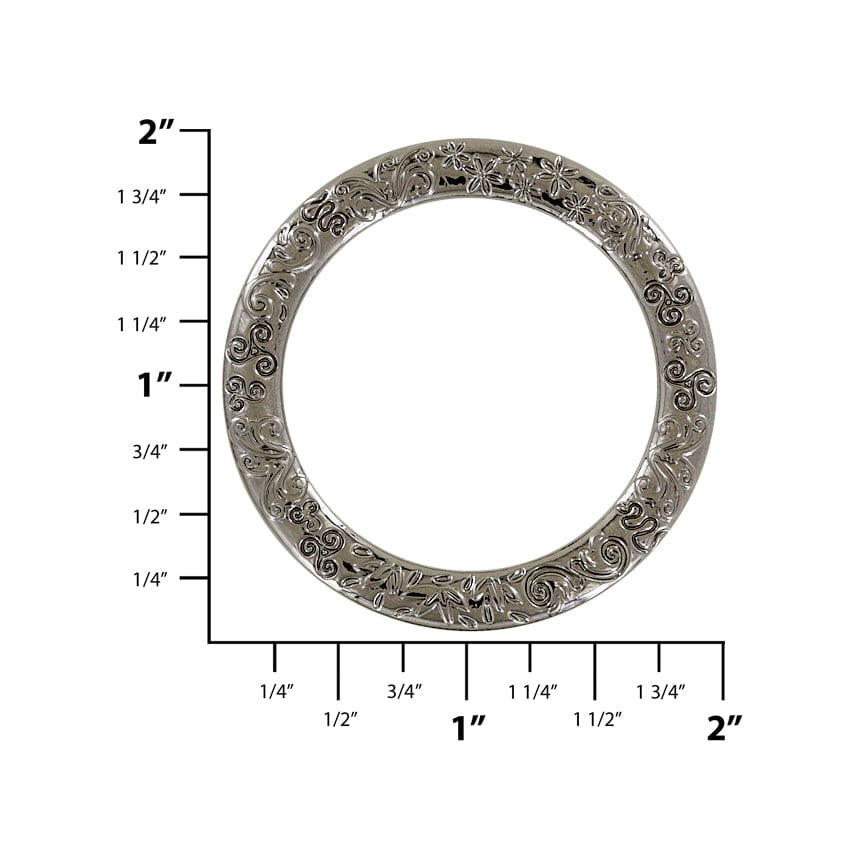 Ohio Travel Bag Rings & Slides 1 1/2" Gunmetal, Cast Flat Round Ring, Zinc Alloy, #P-2761-GUNM P-2761-GUNM