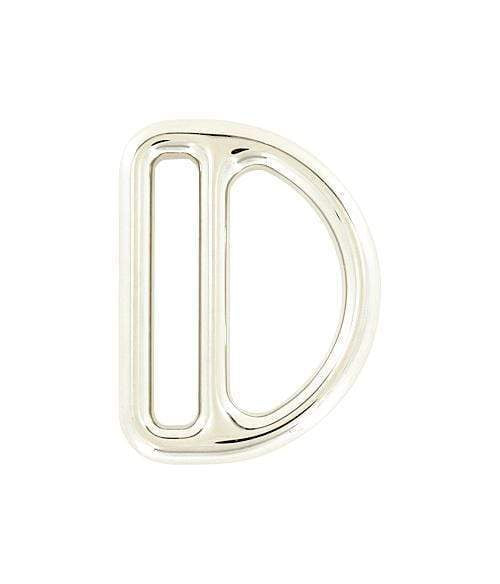 Ohio Travel Bag Rings & Slides 1 1/2" Nickel, Cast Double Loop D-Ring, Zinc Alloy, #C-1893-NIC C-1893-NIC
