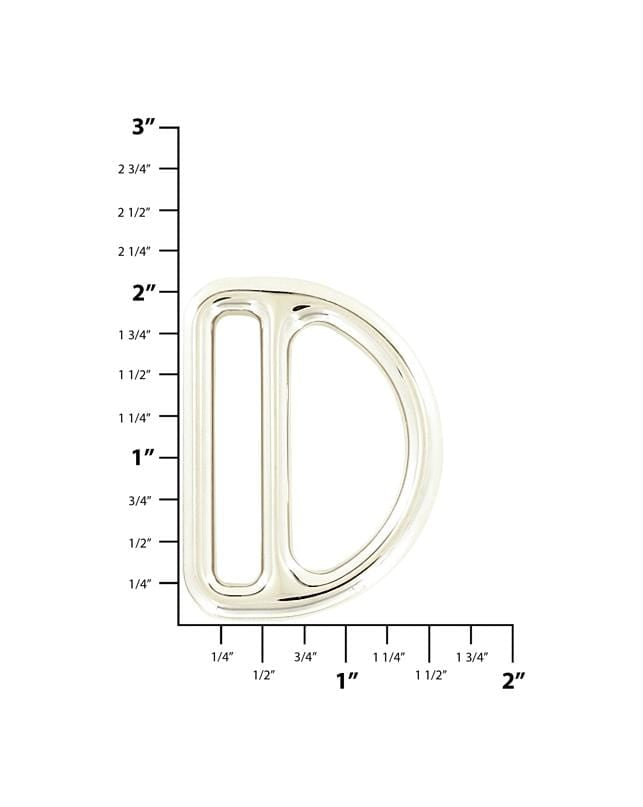 Ohio Travel Bag Rings & Slides 1 1/2" Nickel, Cast Double Loop D-Ring, Zinc Alloy, #C-1893-NIC C-1893-NIC