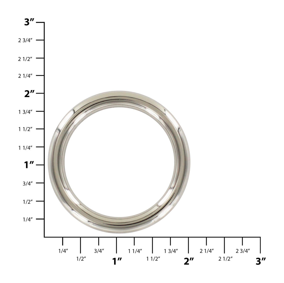 Ohio Travel Bag Rings & Slides 1 1/2" Nickel, Cast Round Ring, Zinc Alloy, #P-2772-NIC P-2772-NIC