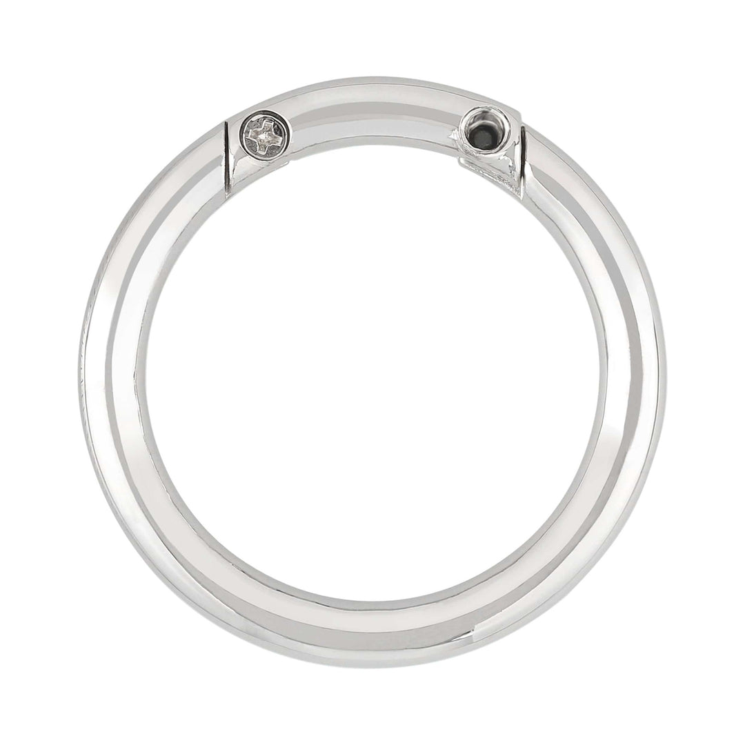 Ohio Travel Bag Rings & Slides 1 1/2" Nickel, Screw Apart Ring With Screws, Zinc Alloy, #P-3067 P-3067